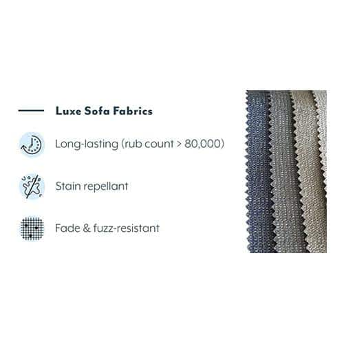 Adelaide Luxe 3 Seater Fabric Sofa in Sandshell Beige Colour