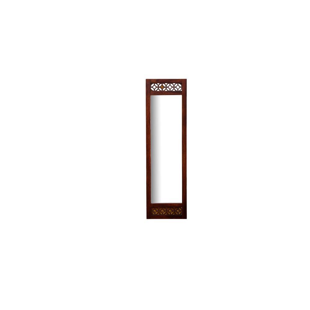 wodehouse solid wood mirror in brown colour