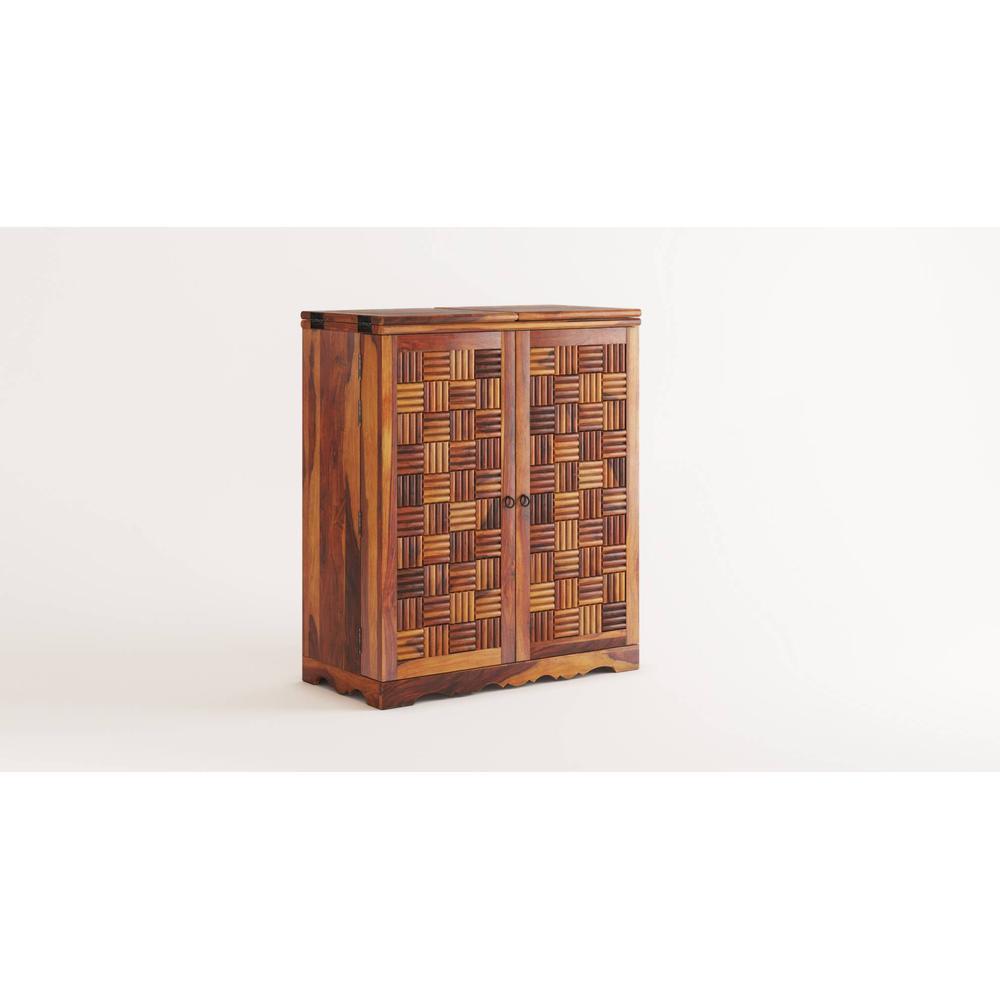 Scandi Bar Cabinet in Honey Finish