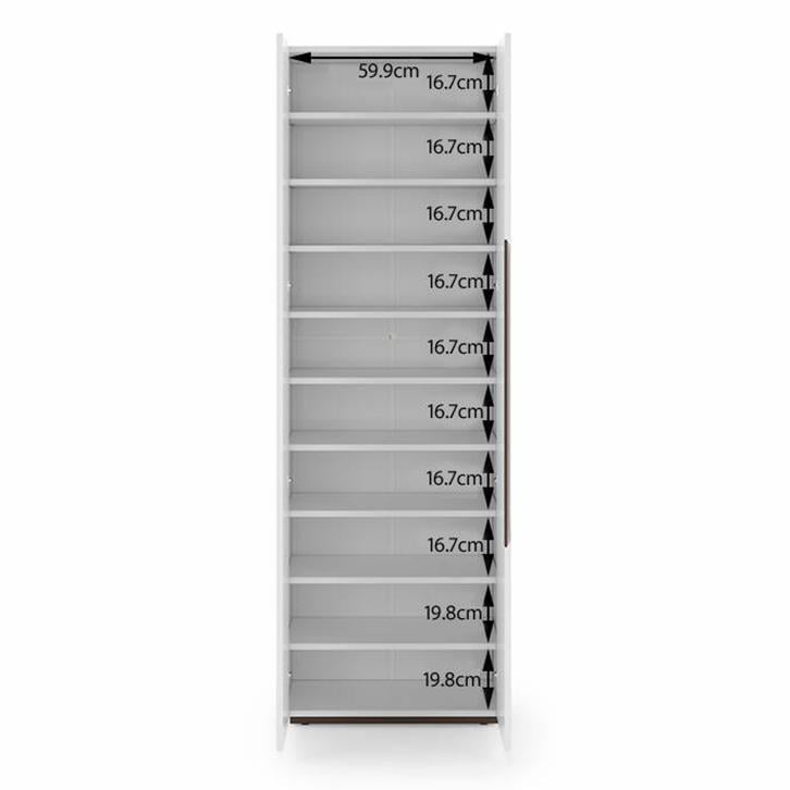 Baltoro 20 Pair Shoe Rack In White Finish