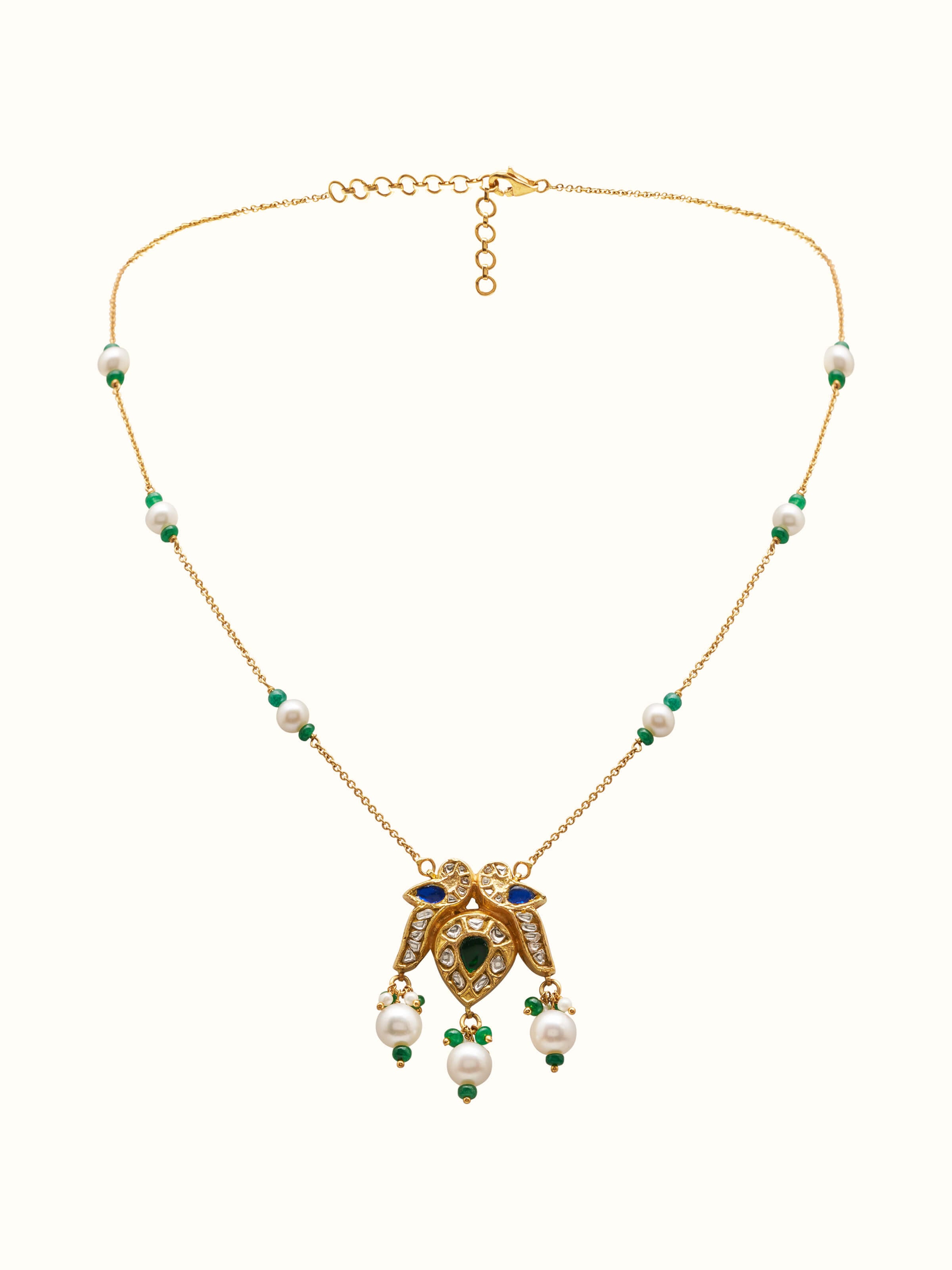 Front view of Thappa 22 Karat Gold Pendant & Chain by Swadesh showcasing classic design and radiant gold finish