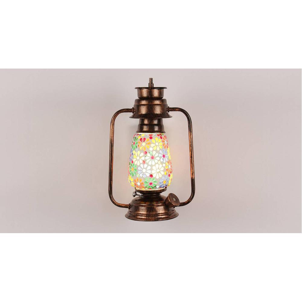 Hazel Multicolor Metal Wall Mounted Lantern Lamp