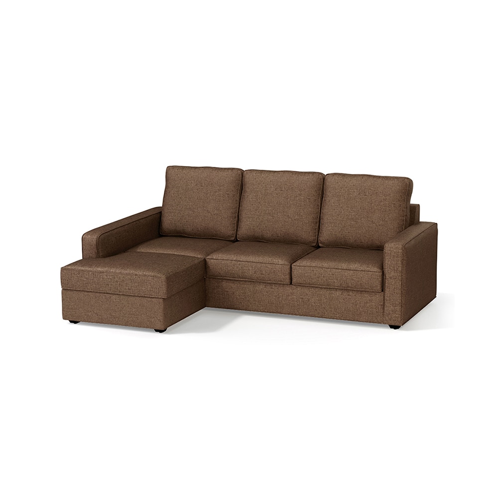 Apollo Sofa (Colour : Mocha, Cushion : Soft, Back Type : High Back, Seating Capacity : Left Aligned 2 Seater + Left Aligned Chaise + Ottoman)