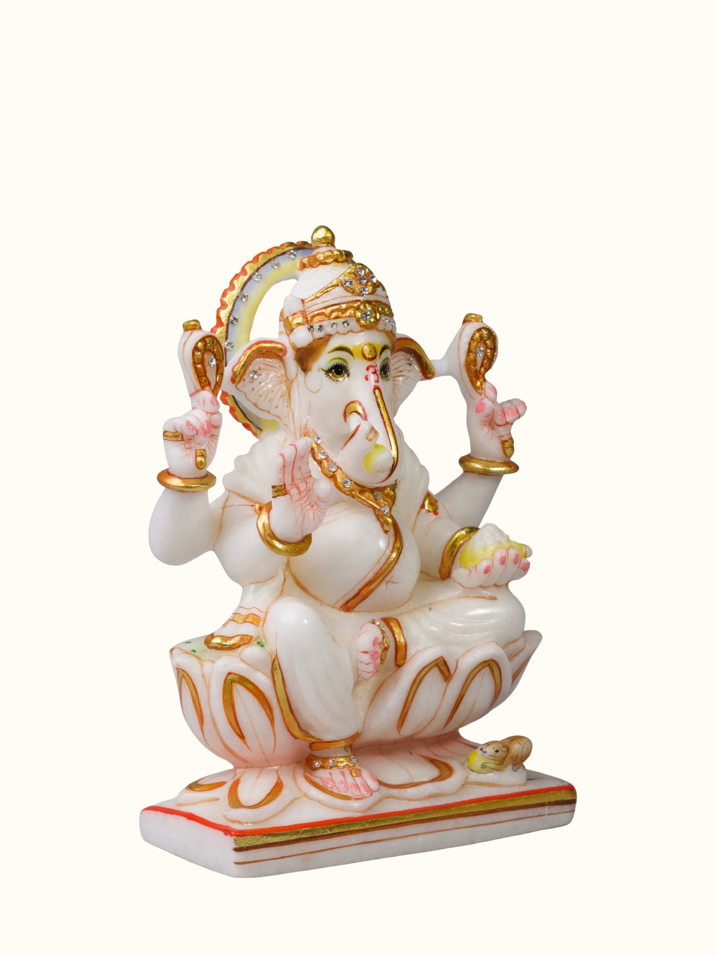 Marble Carved Ganesha Idol