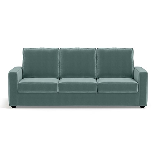 Apollo Compact Sofa Set (Colour : Dusty Turquoise Velvet, Cushion : Soft, Back Type : High Back, Seater : 3+1+1)