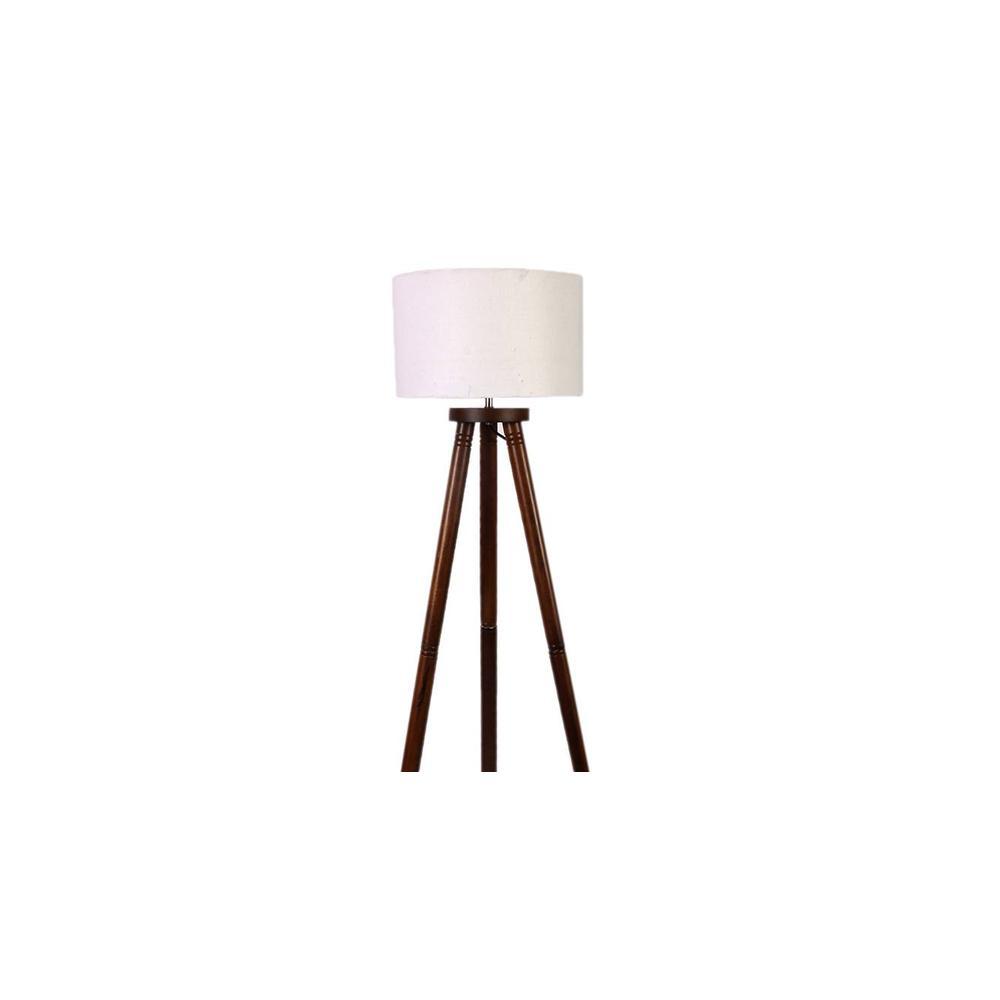 Xander White Cotton Shade Floor Lamp
