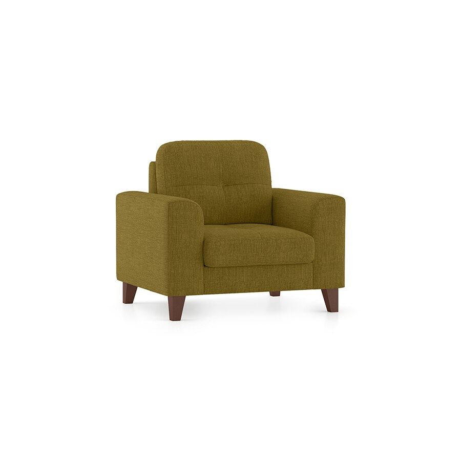 Verona Premium 1 Seater Fabric Sofa in Olive Green Colour