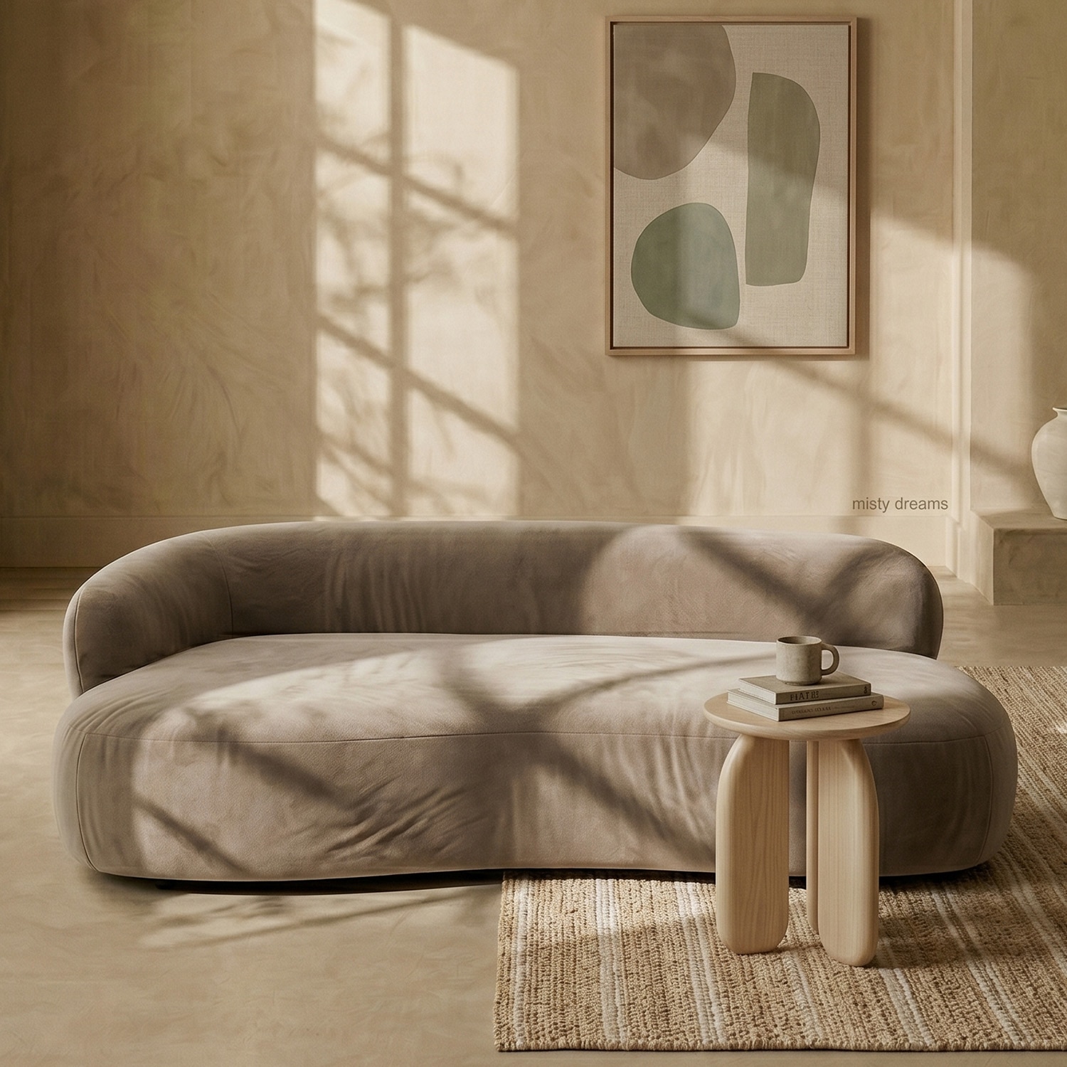Luxelounge Wood 2-Seater + Ottoman With Upholstery Non Storage Sofa In Beige Colour - Nestroots