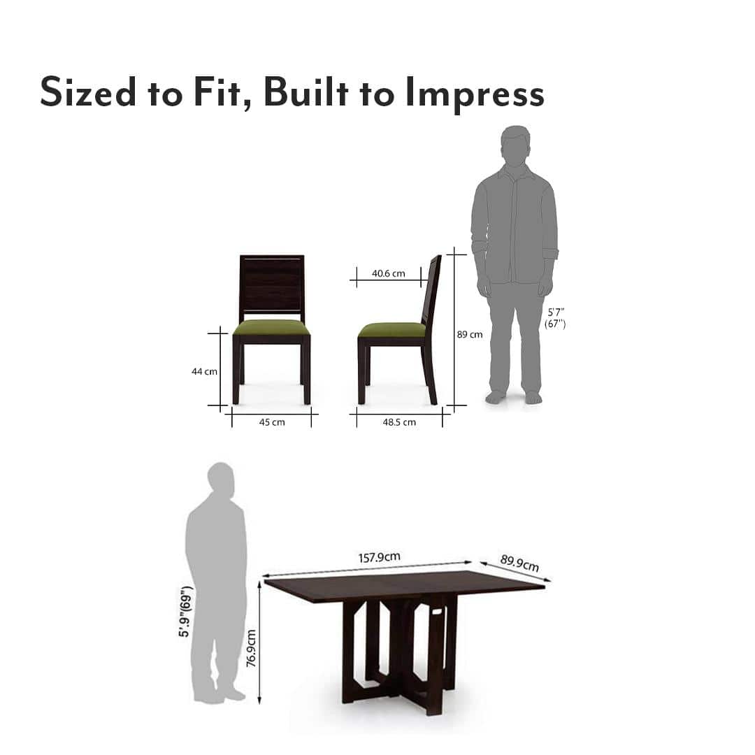 Danton Oribi Solid Wood 6 Seater Dining Table With Set Of 6 Chairs