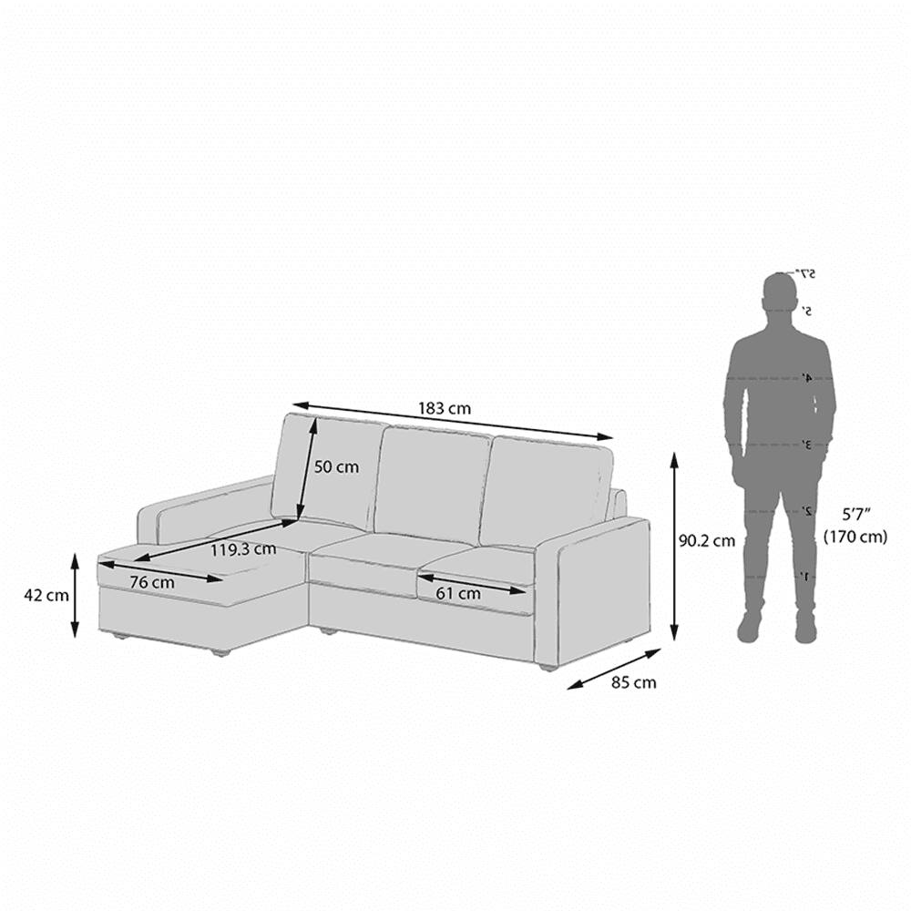 Apollo Sofa (Colour : Pearl, Cushion : Soft, Back Type : High Back, Seating Capacity : Left Aligned 2 Seater + Left Aligned Chaise)