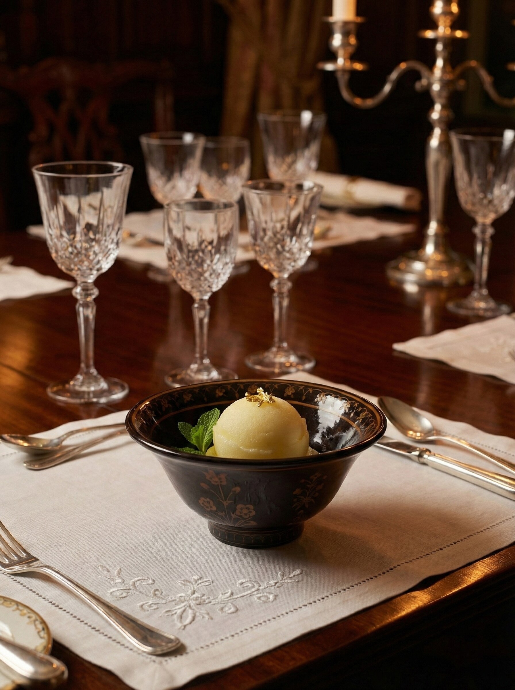 Lifestyle view of Black Papier Mache Paper Pulp Bowl