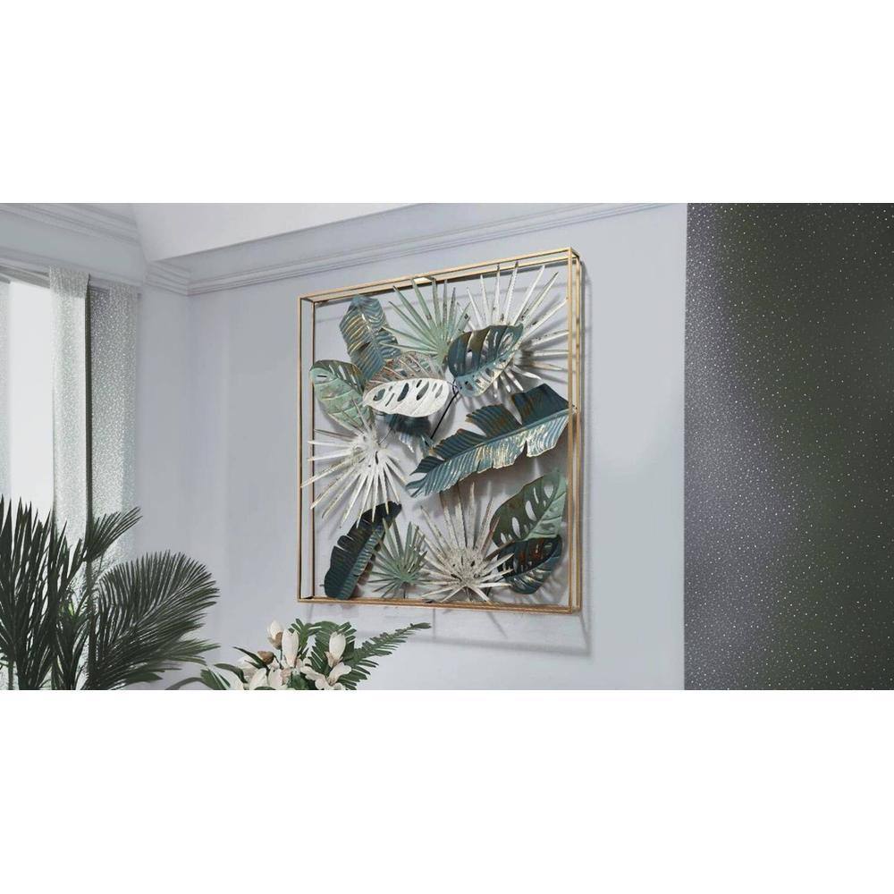 Elaeagnus Angustifolia And Lupin Leaves Frame Metal Wall Art