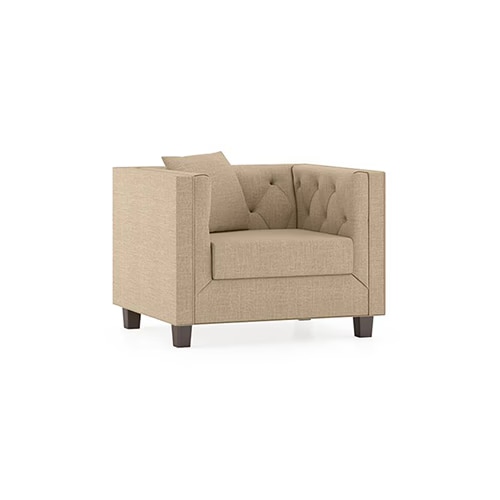 Windsor Luxe 1 Seater Fabric Sofa in Sandshell Beige Colour
