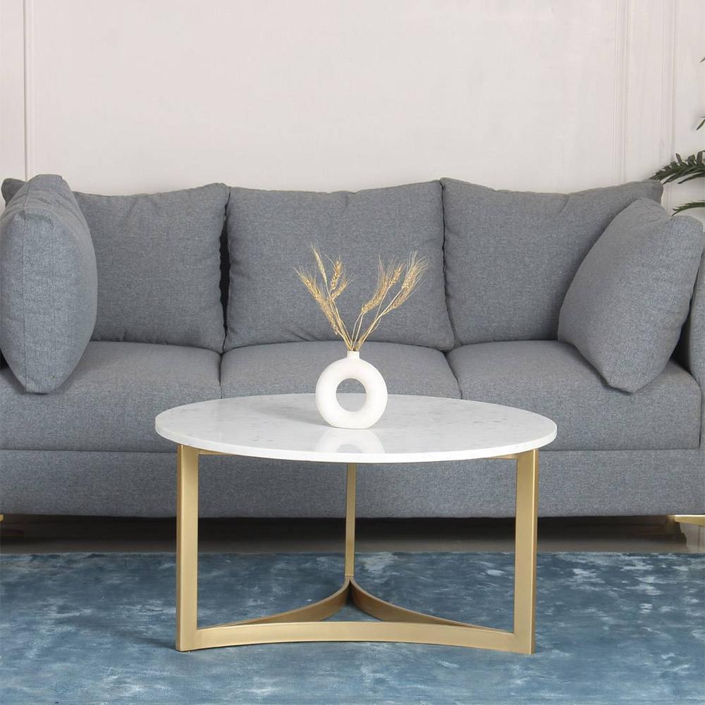 Verona Marble Coffee Table In Gold Finish