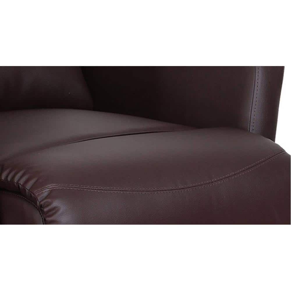 Sleek Leatherette One Seater Manual Recliner in Brown Colour