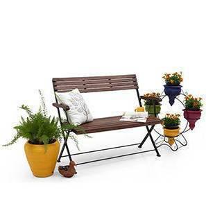 Masai Solid Wood Bench In Dark Teak Finish