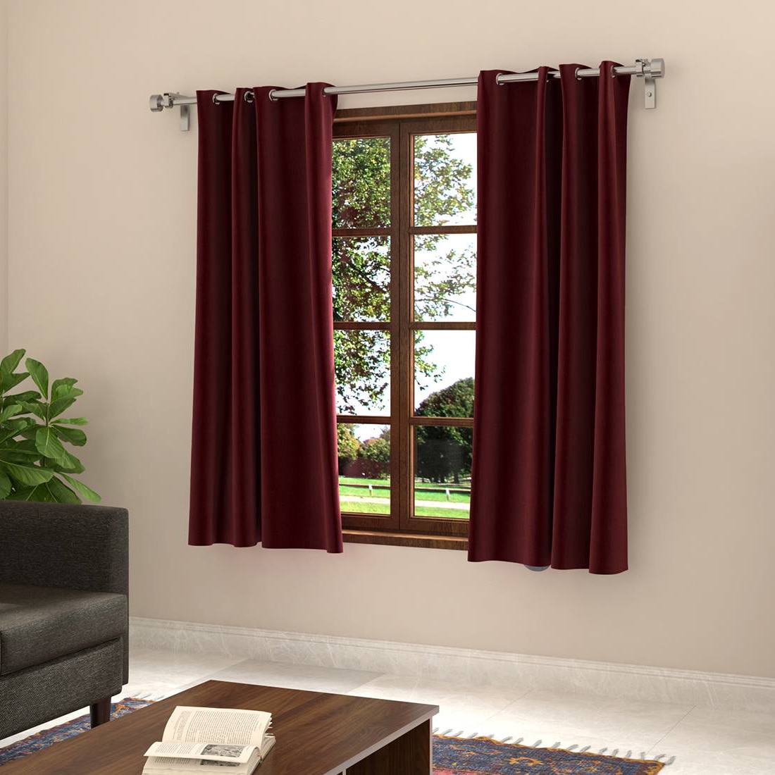 Dawn Curtains (Colour : Brown, Size : 5 Ft)
