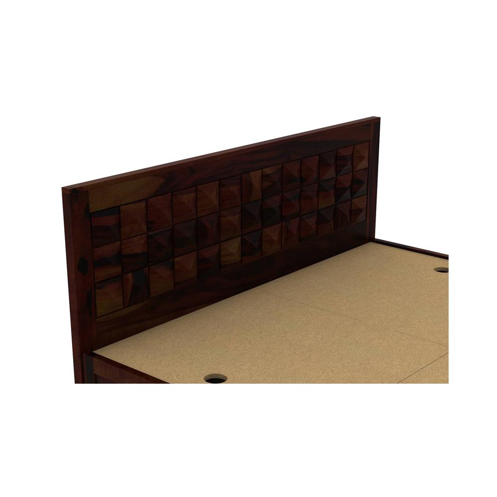 Brilliant Sheesham Wood King Size Bed Box Storage  Storage Walnut Finish (72 x 78 inches)