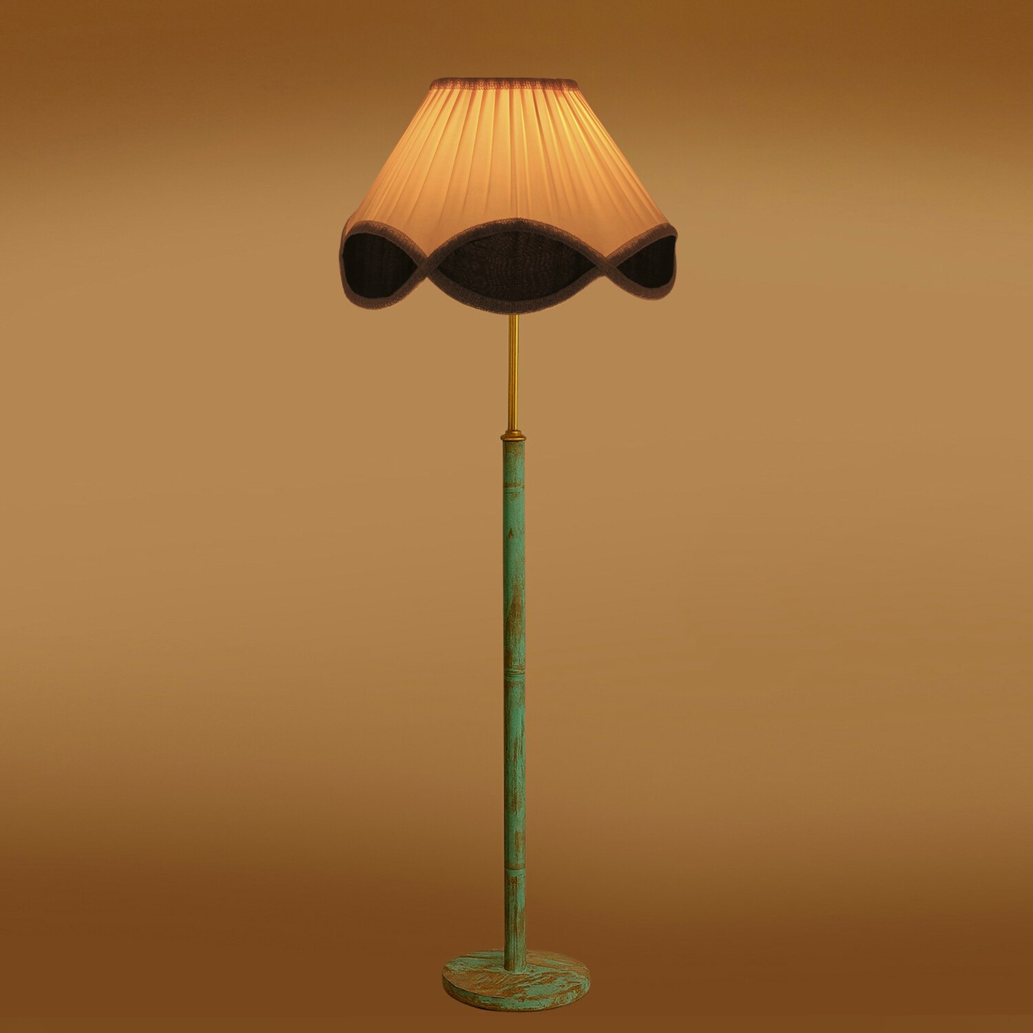 Devansh Wood & Metal Floor Lamp