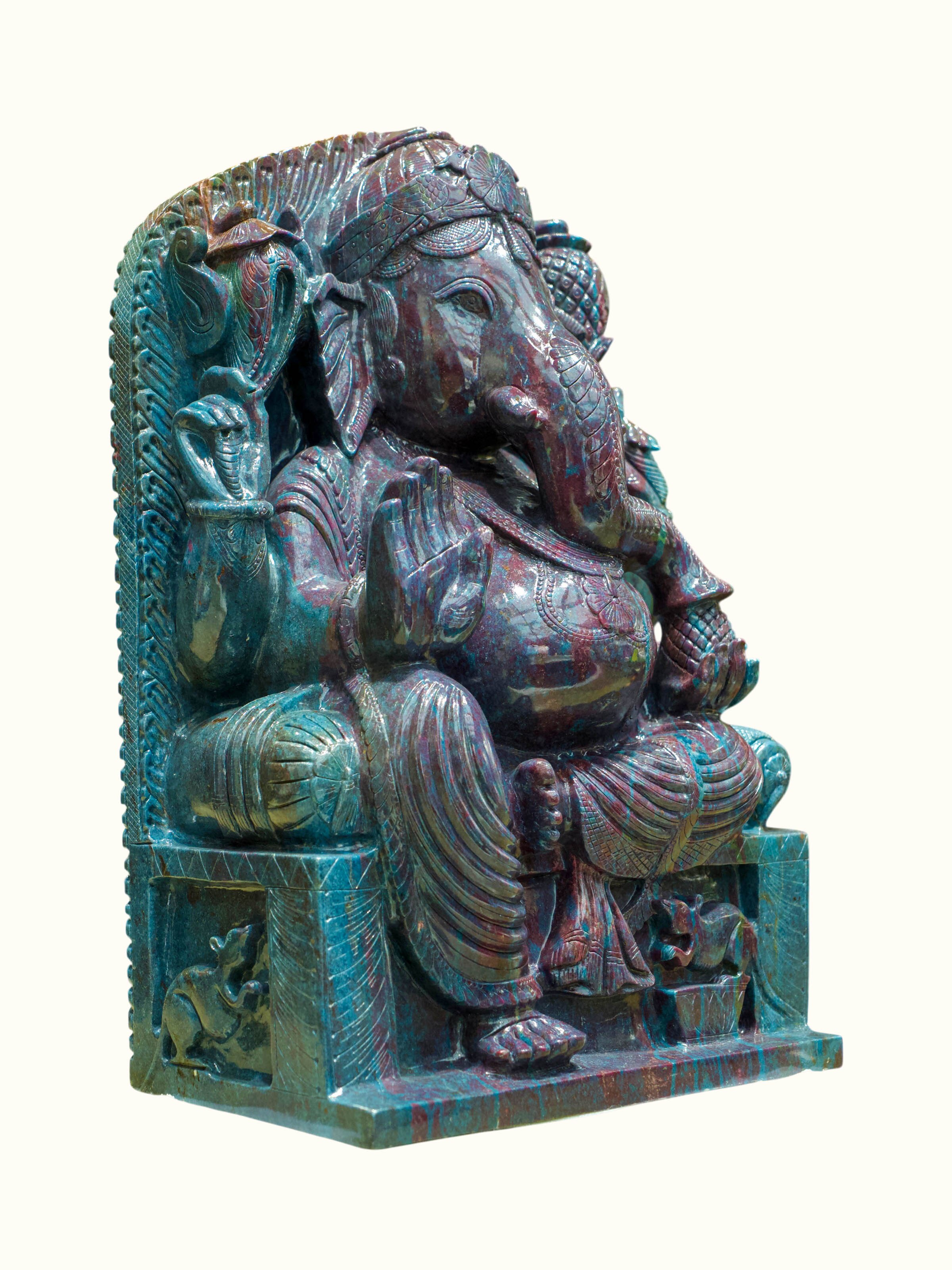 Ruby Stone Ganesha Idol