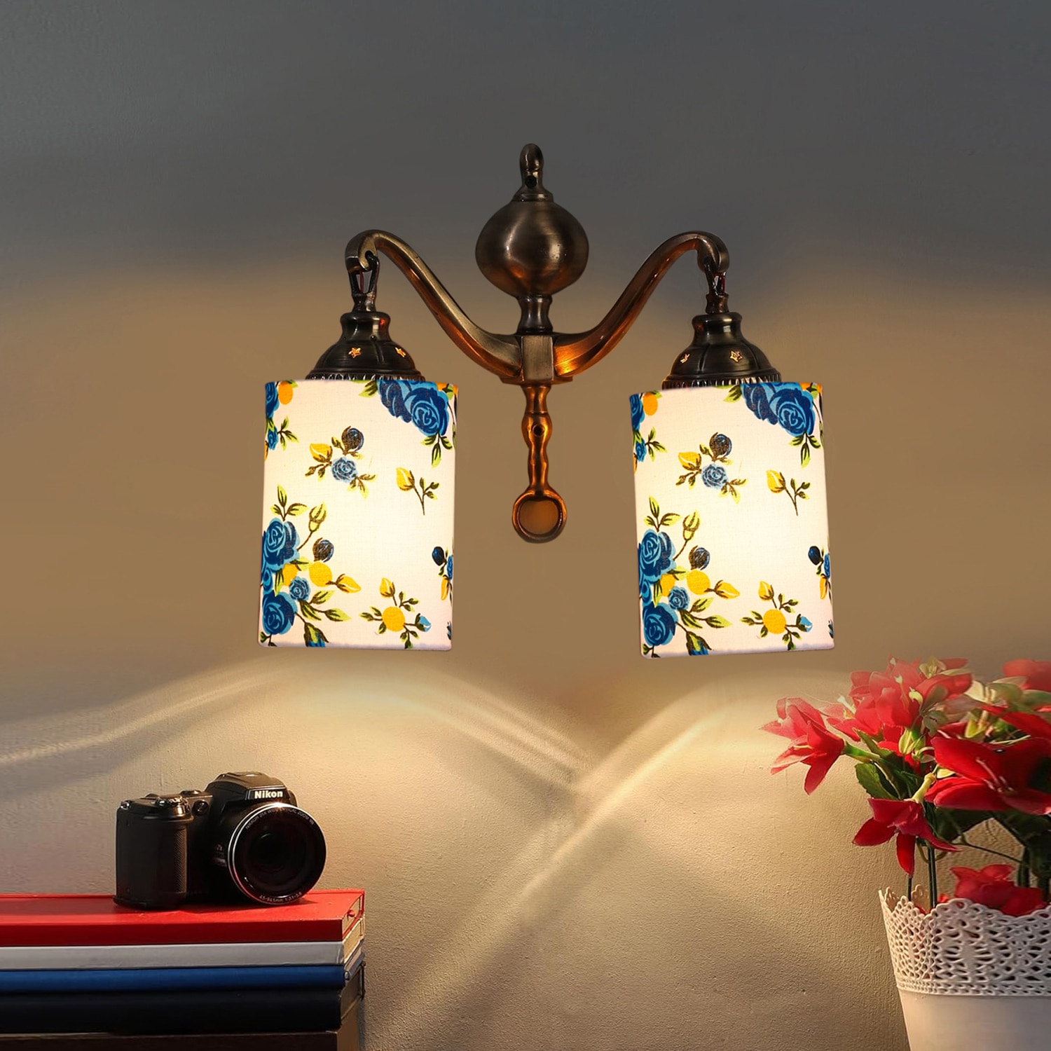 Devansh Metal Electric Wall Light in Multi Colour with Multi Shade Count of 2 Lights - Devansh