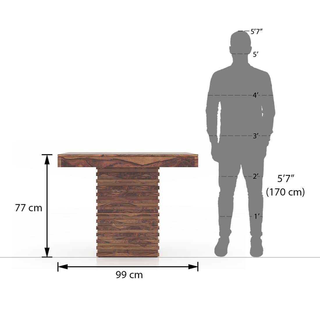 Julian 4 Seater Dining Table With Set Of 4 Oribi Upholstered Dining Chairs (Colour- Avocado Green, Finish- Teak)