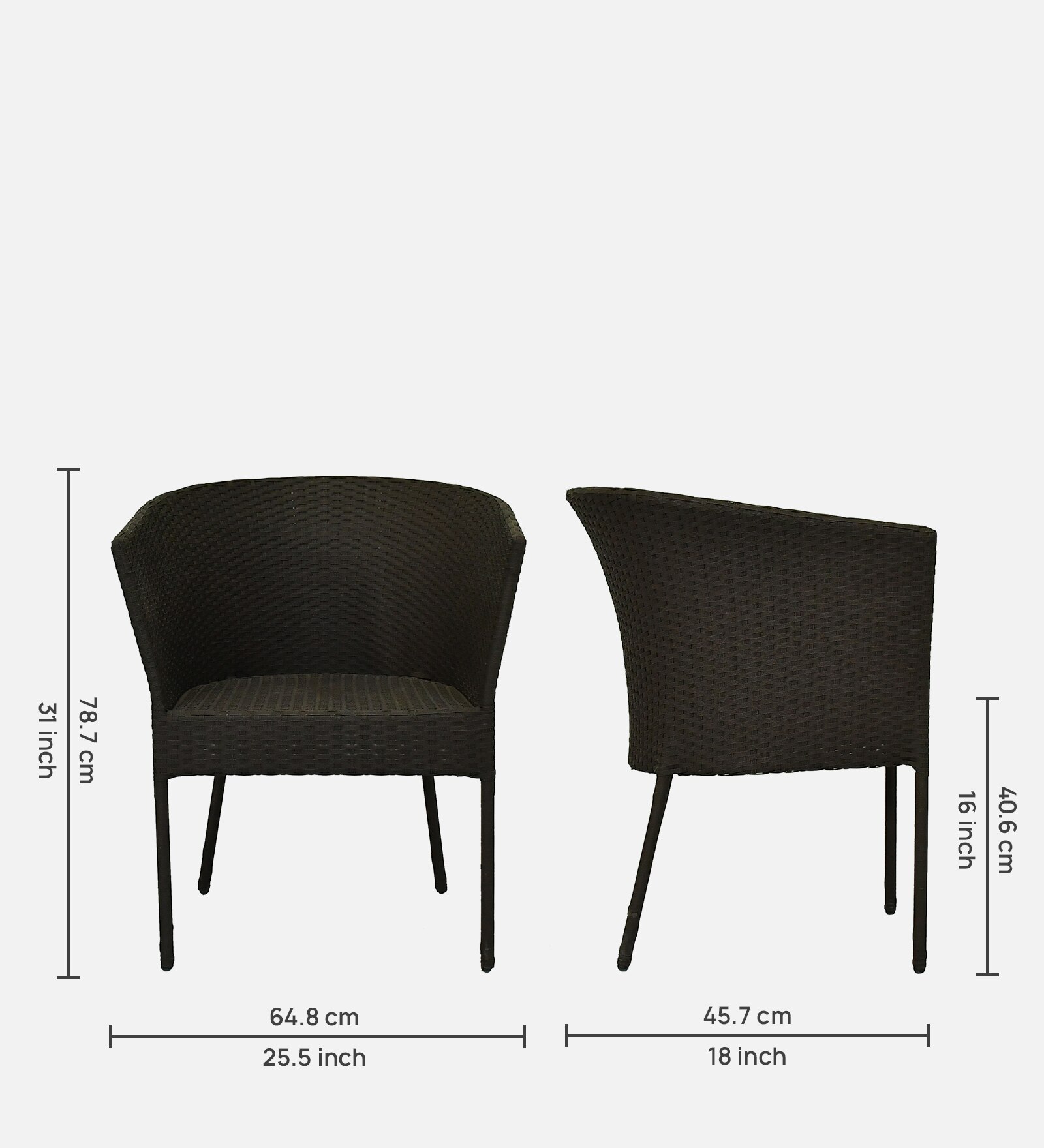 Lismore  Wicker Table And Chair Set In Brown Finish