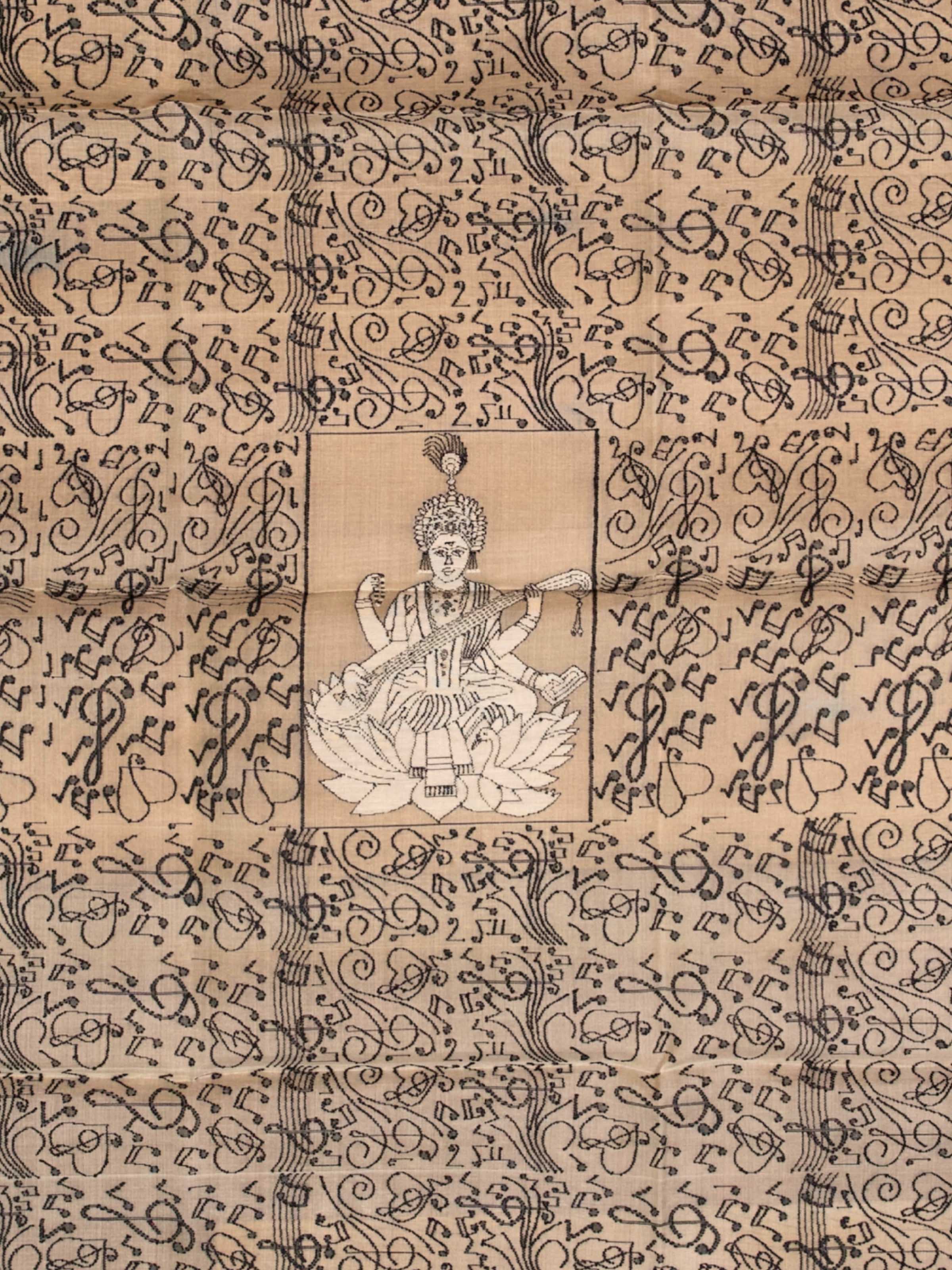 Maa Saraswati Jamdani Wall Hanging