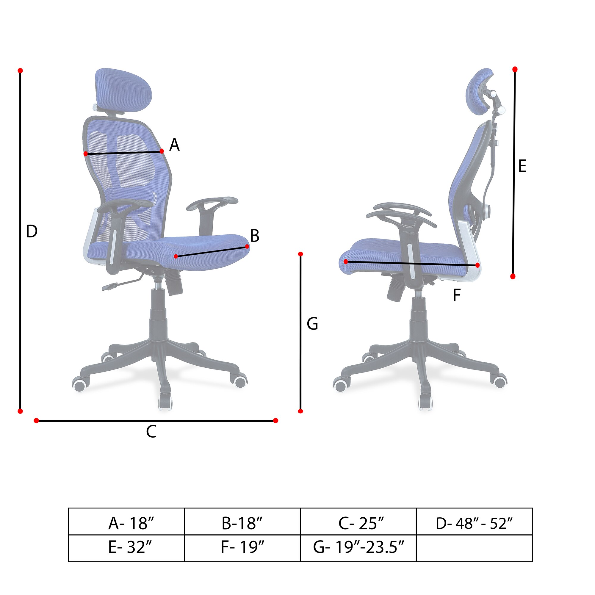 Reaii Mid Back Ergonomic Chair in Black Colour
