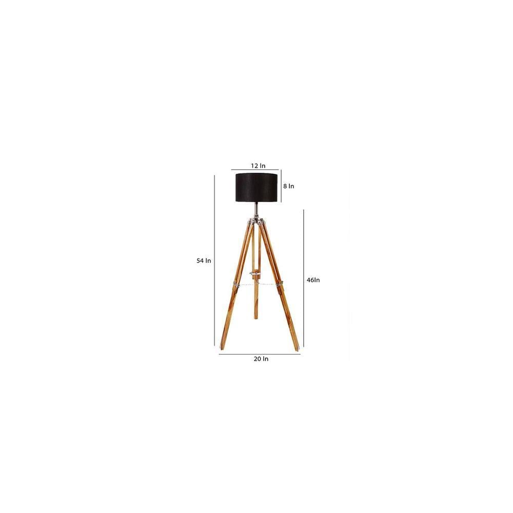 Albert Black Cotton Shade Floor Lamp