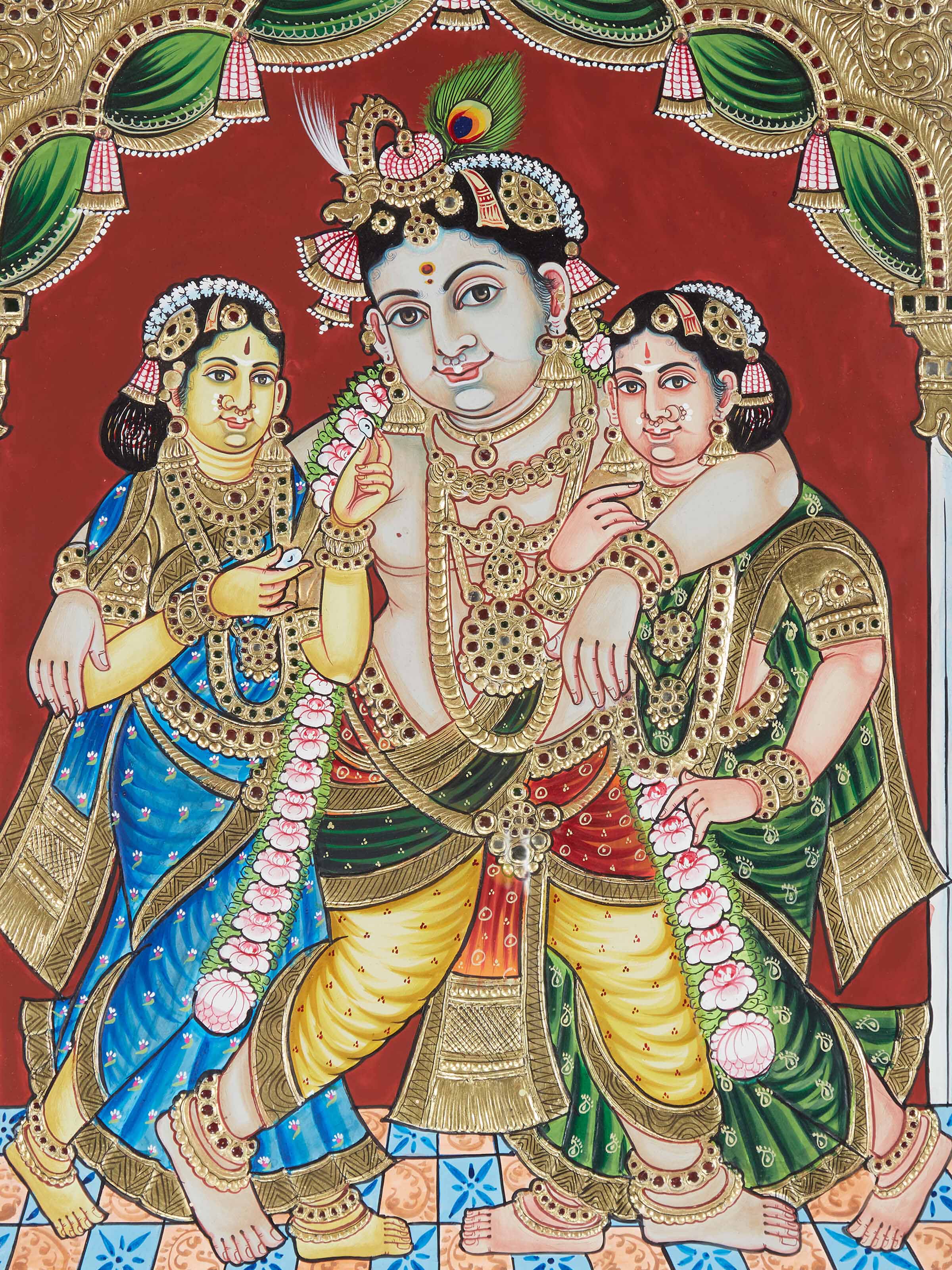 Krishna Thanjavur Painting