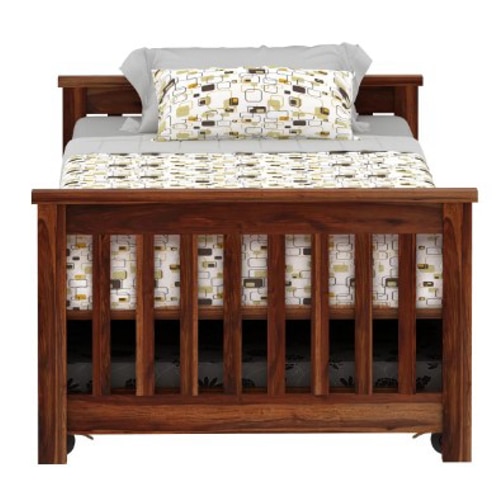 Monarch Solid Wood Solid Trundle Bed in Teak Finish