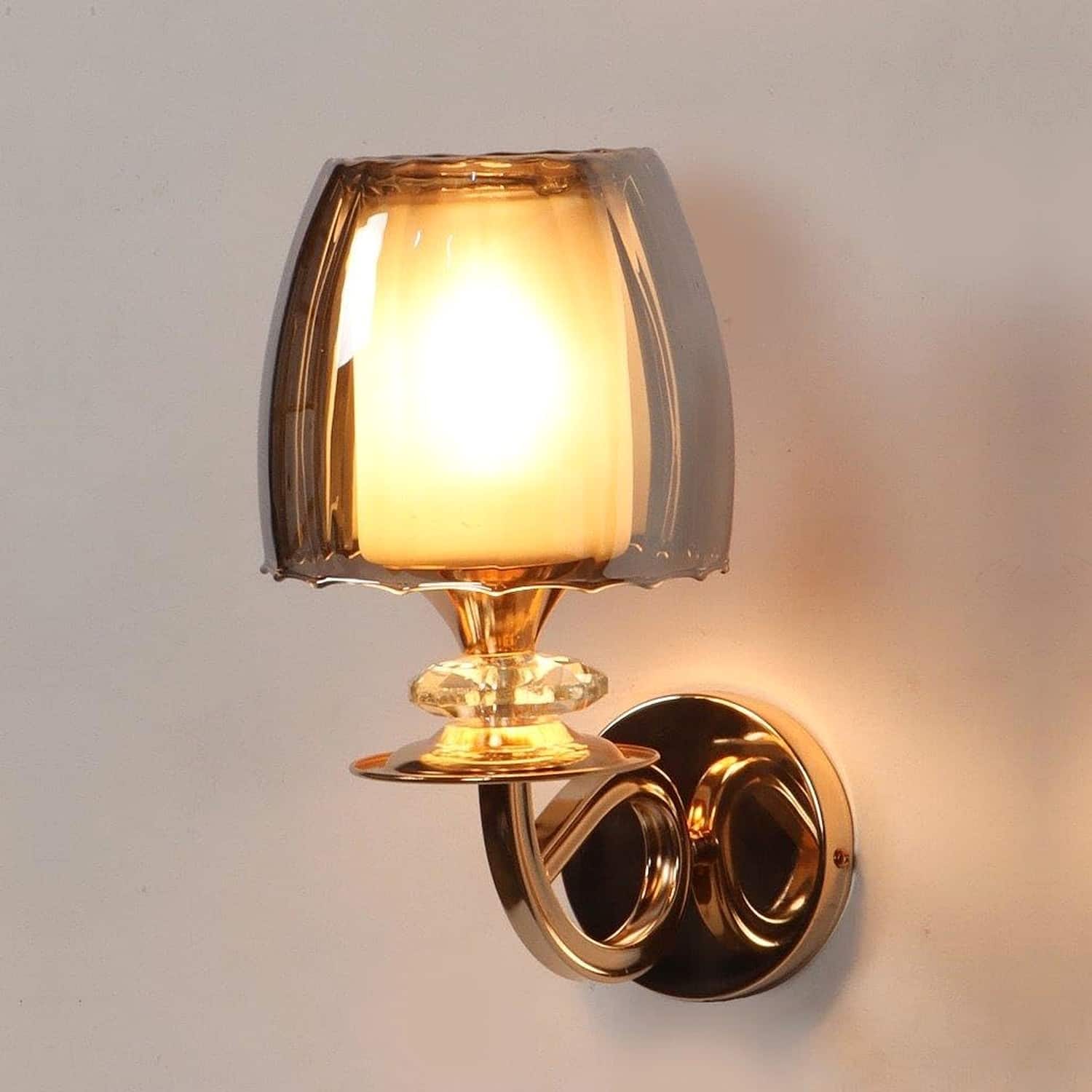Eliante Ayen Iron Wall Light With Glass In Gold Colour