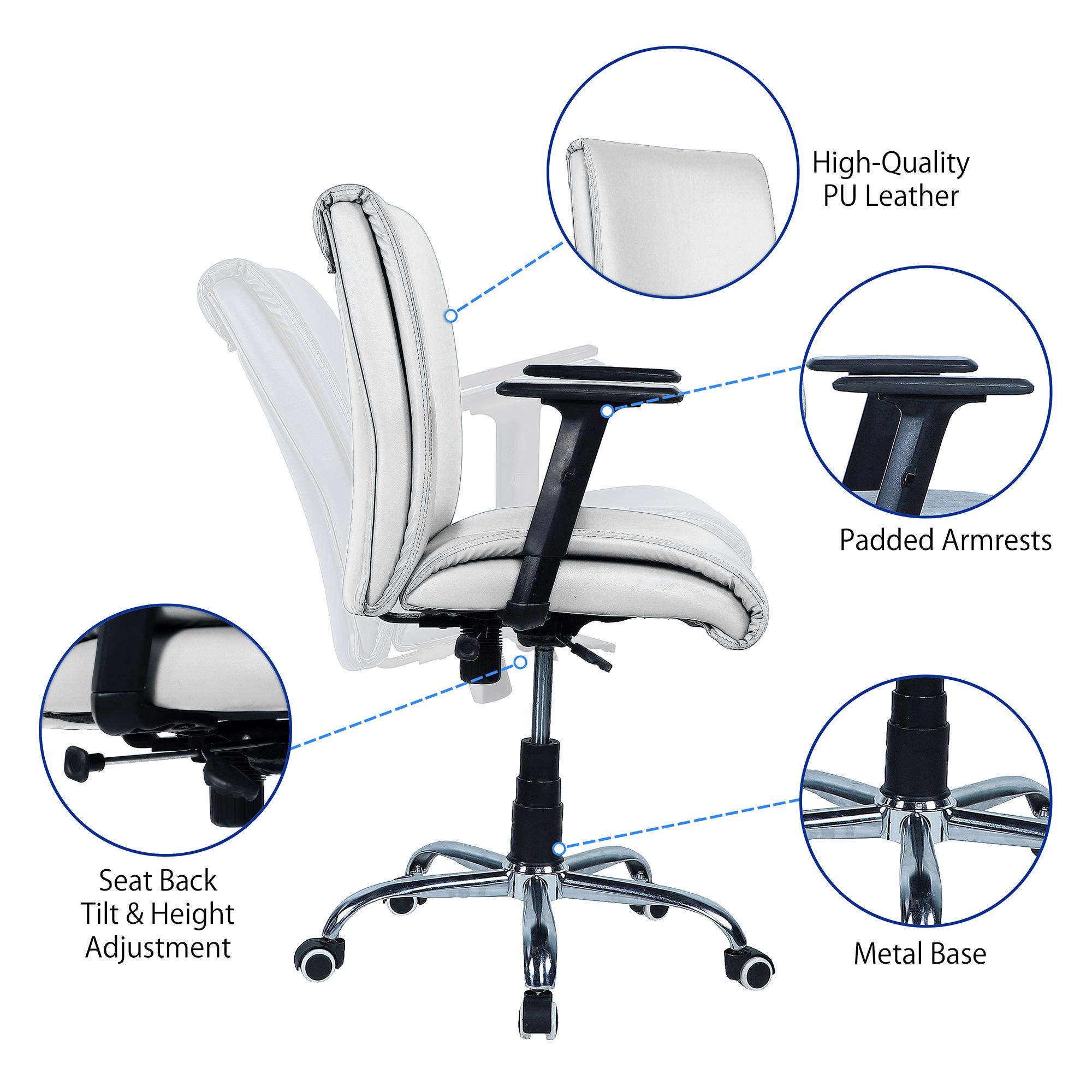 Teaauras High Back Executive Chair in White Colour