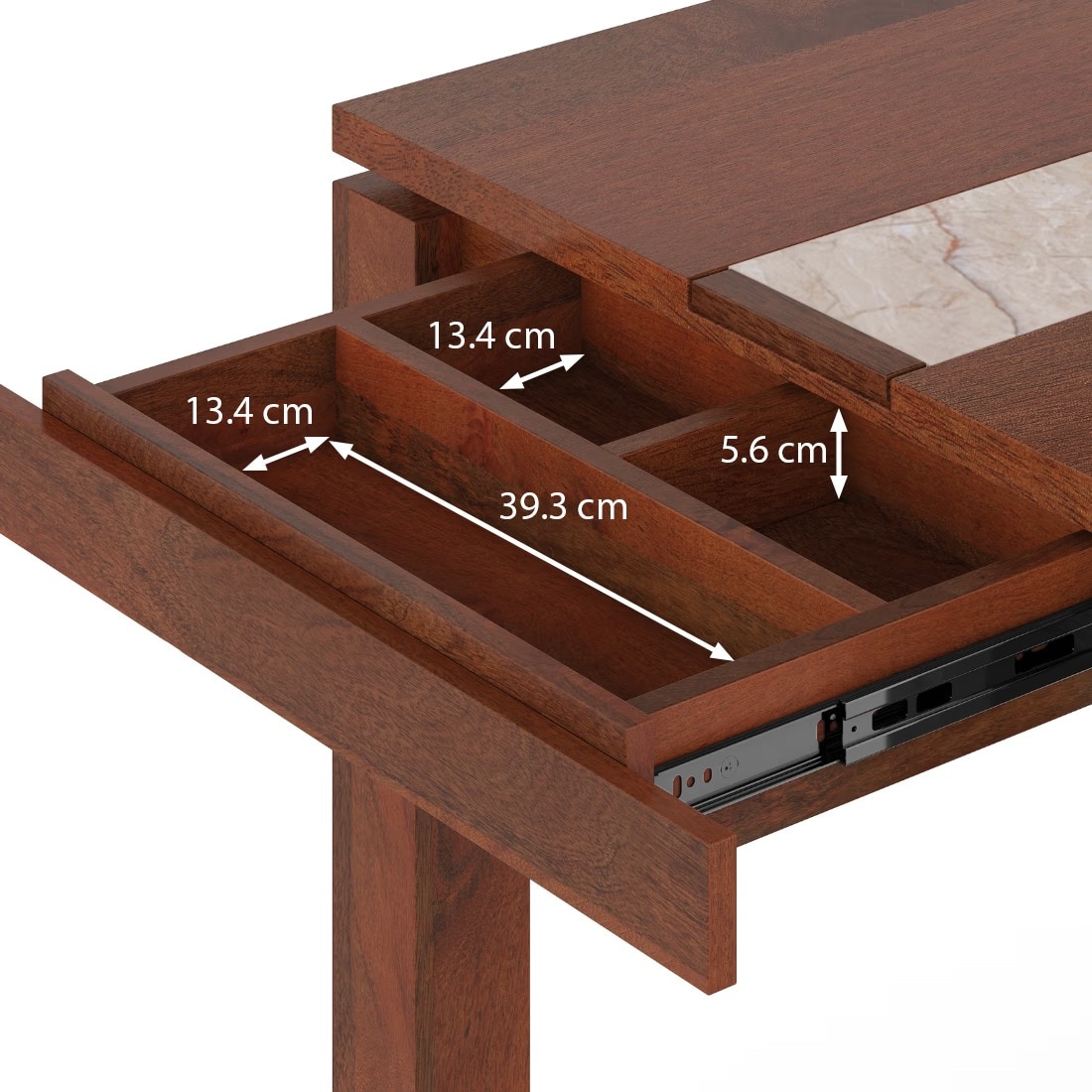 Atlas Crest Storage Solid Wood 4 Seater Dining Table With Atlas Dining Chairs Set