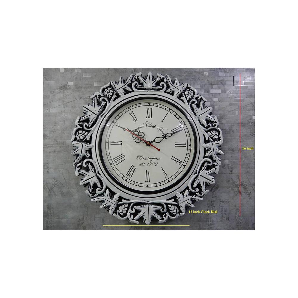 Scott White Engineered Wood Round Wall Clock