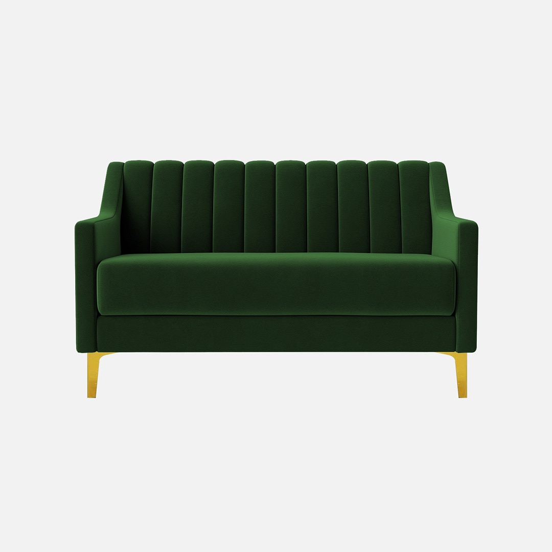 Fame Velvet 2 Seater Sofa in Green Colour