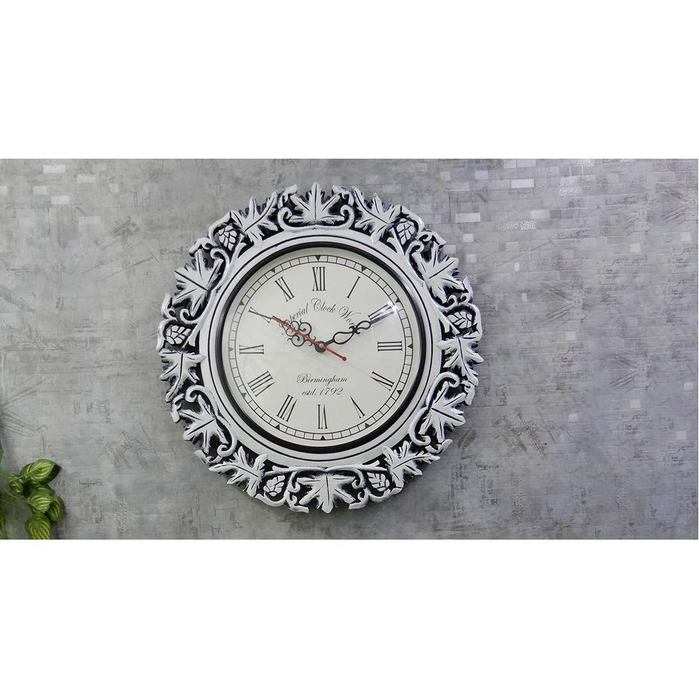 Scott White Engineered Wood Round Wall Clock