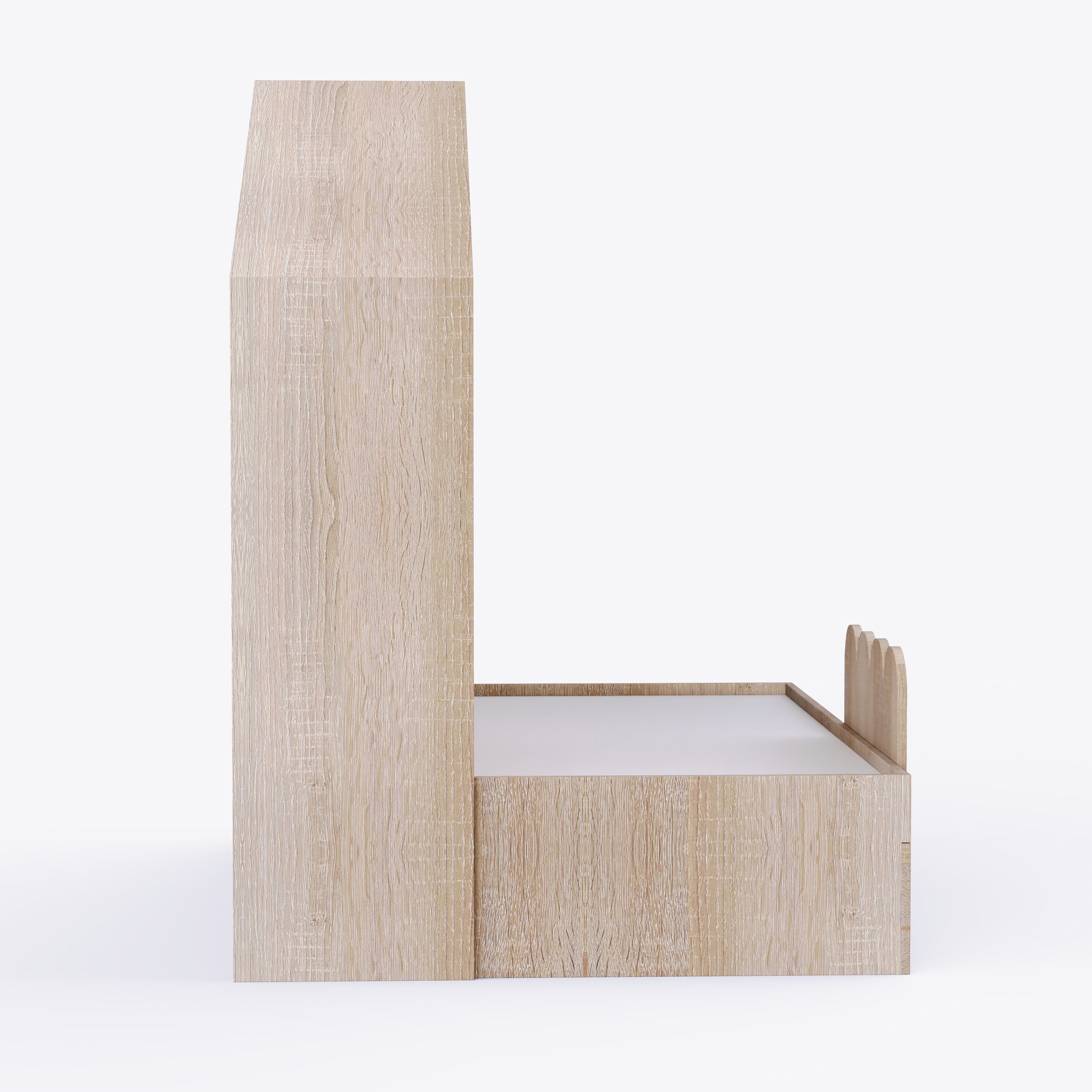 Little Hut Bed 6X4 Drawers On Wheels In Oak Colour52