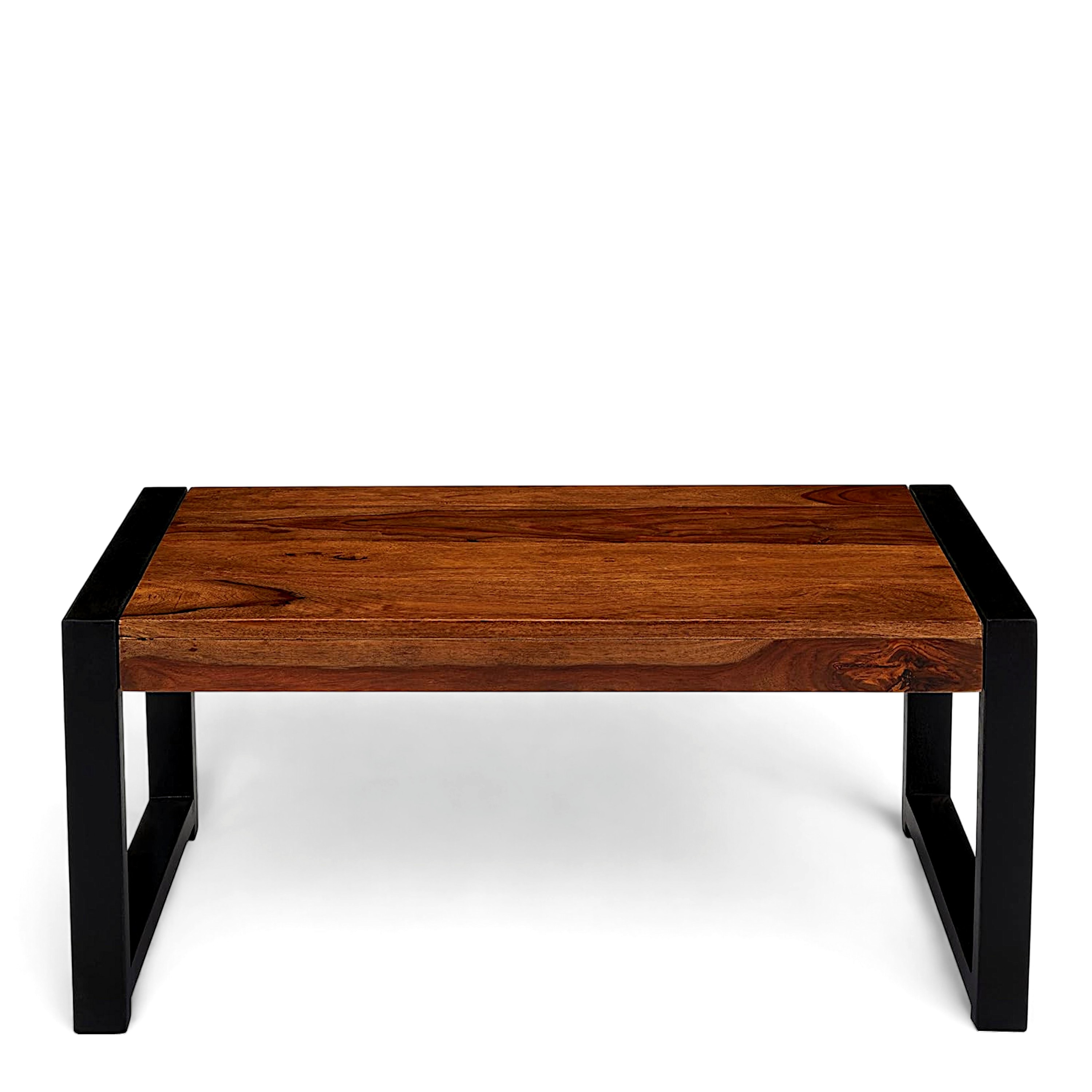 Hamstreet Sheesham Wood Contemporary Rectangle Coffee Table In Natural Teak Finish