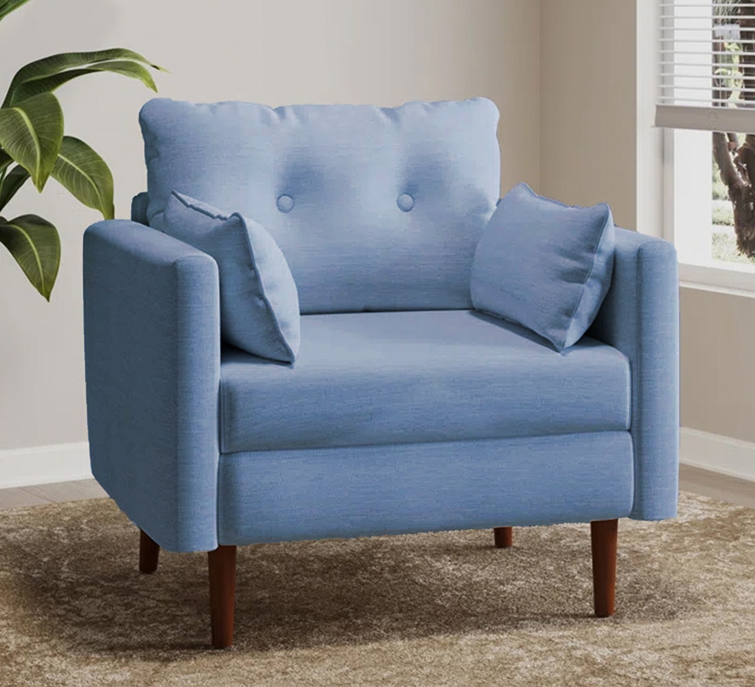 Arihana Fabric Arm Chair in Blue Color - KURSIWALLAH