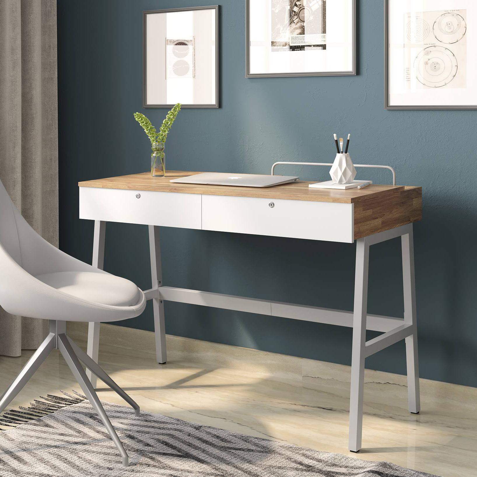 Terry Engineered Wood Study Table in Golden Oak Finish