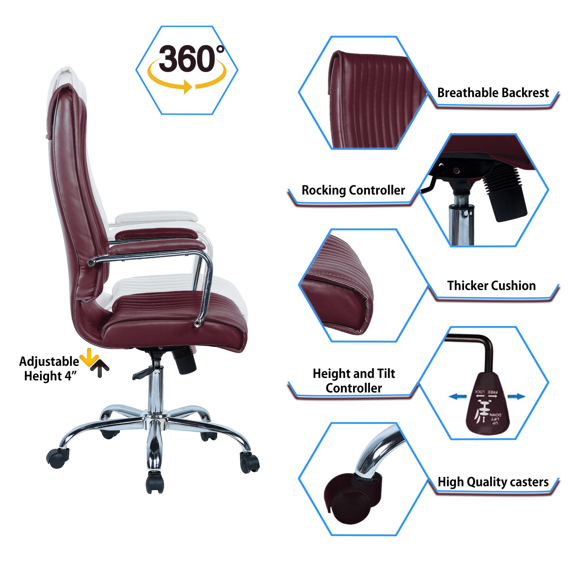 Leanoxa High Back Executive Chair in Maroon Colour