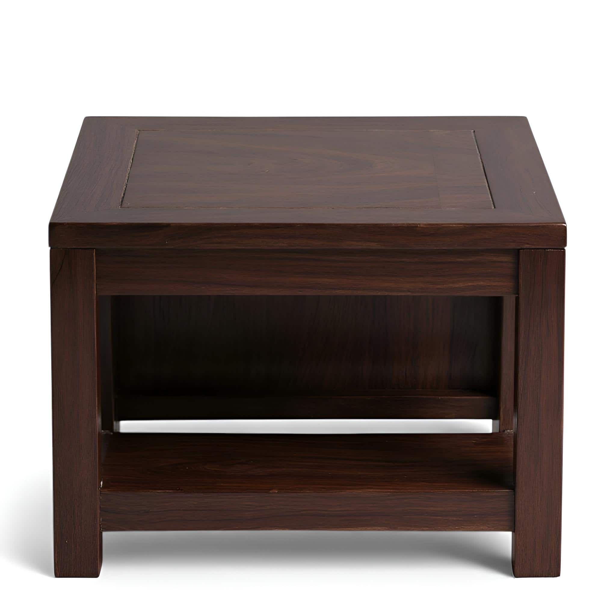Piante Sheesham Wood Contemporary Rectangle Coffee Table In Dark Mahagony Finish