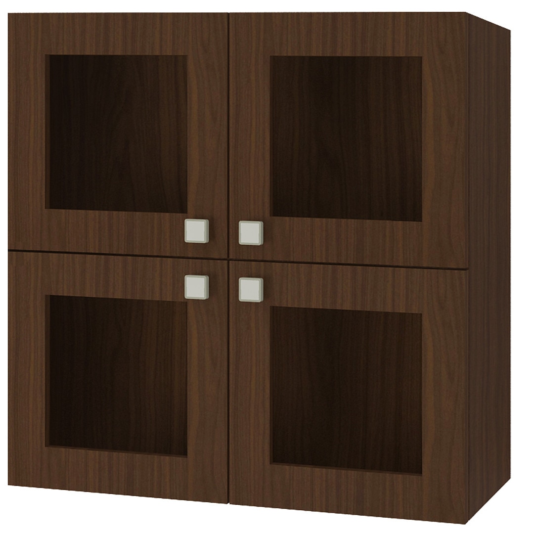 Romano Wall Mounted Glass Display Cabinet in Coffee Walnut Colour