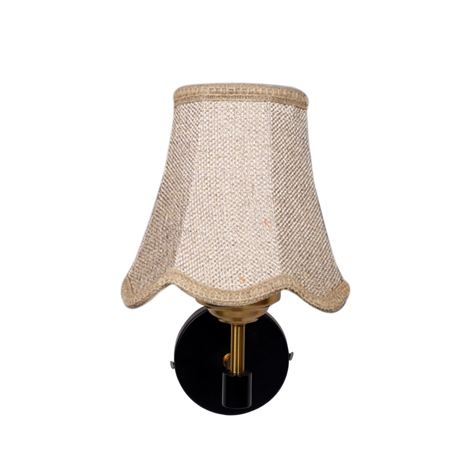 Devansh Gold Wall Mounted Lamp With Beige Jute Shade