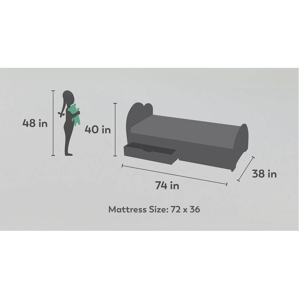 Cloud Tails Engineered Wood Drawer Storage Bed in Multi Coloured Colour