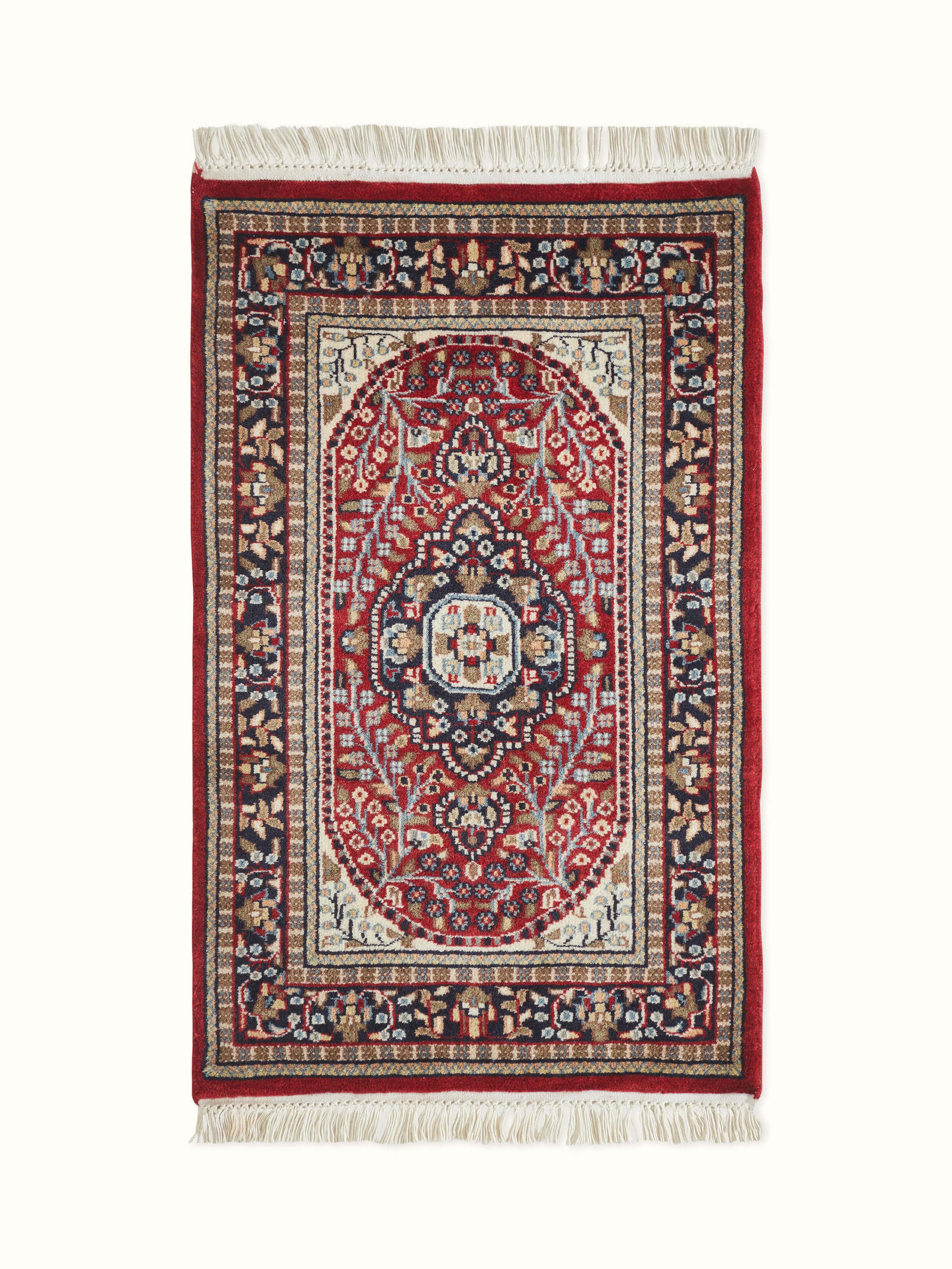Traditional Persian Red Tabriz Gwalior Wool Hand-Knotted Carpet