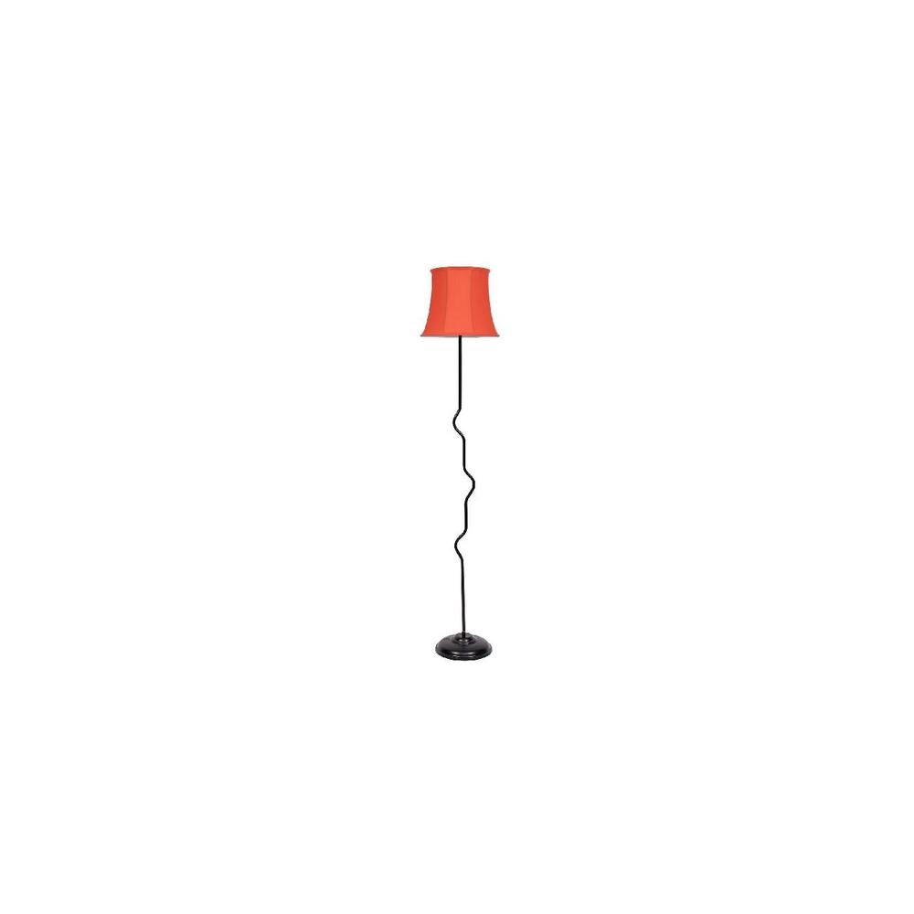 Etta Orange Fabric Floor Lamp with Black Iron Base