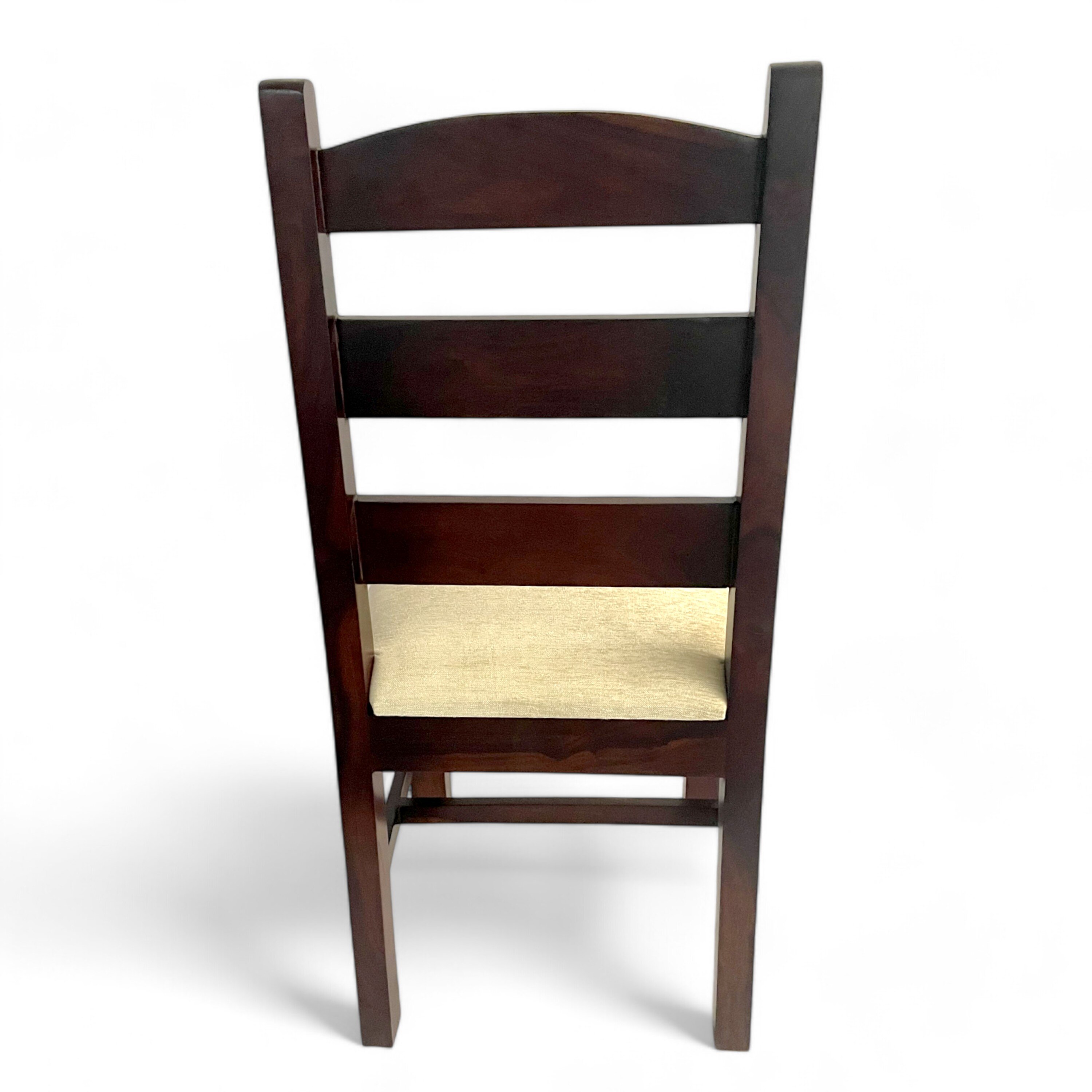 Newport Sheesham Wood   Dining Chair in Beige Mossy Fabric     DARK WALNUT FINISH